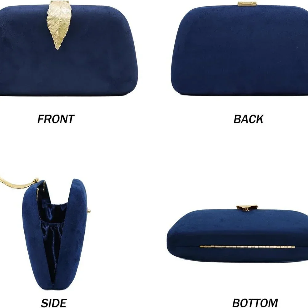 Women Solid Suede Clutch Bag Small Evening Shoulder Purse for Party